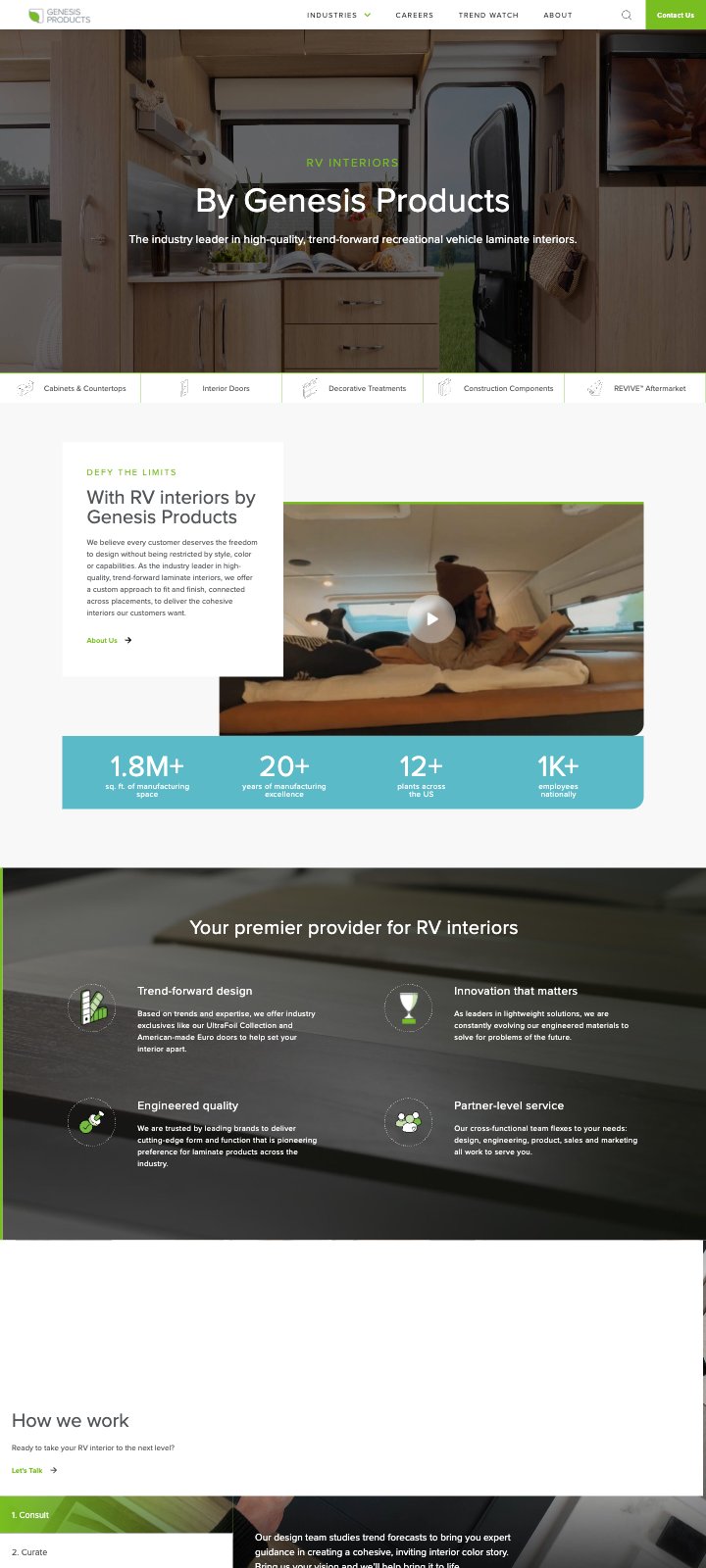 RV Interiors industry page template